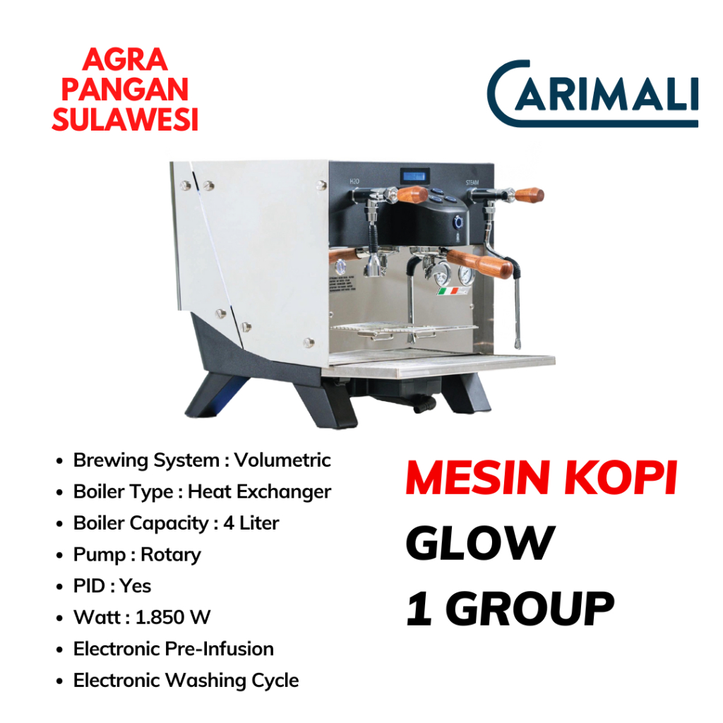 Mesin Kopi Espresso Coffee Machine La Carimali Glow E1 1 Single Group Volumetric