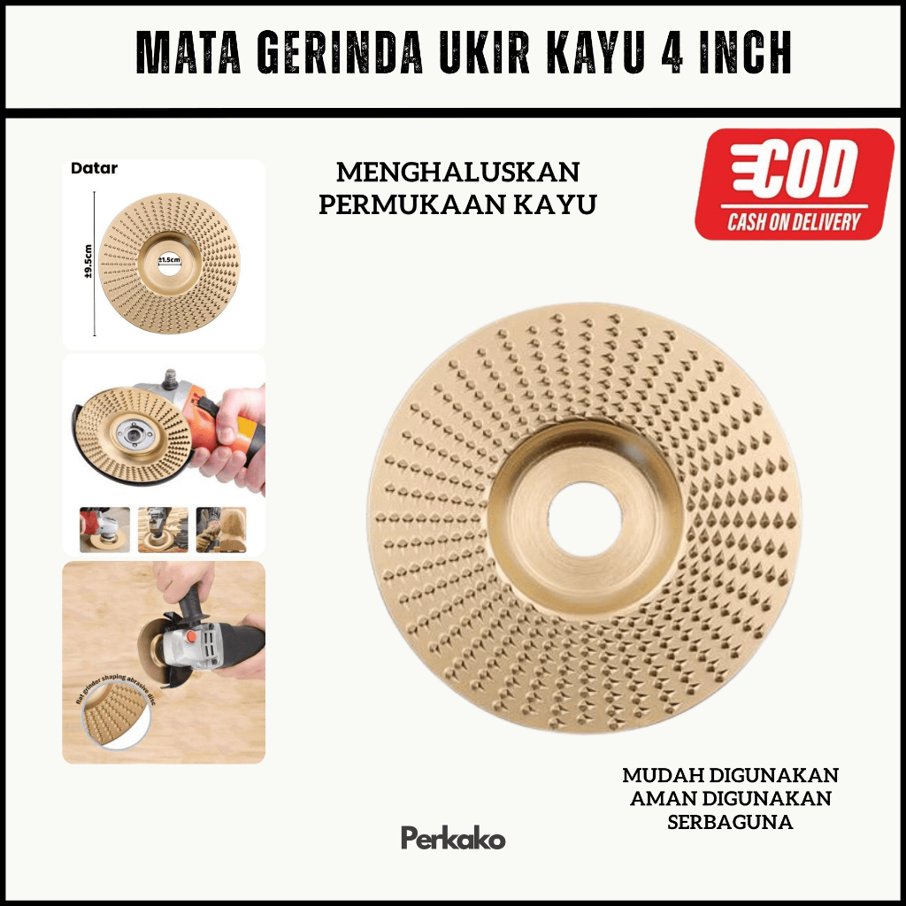 Mata Gerinda Ukir Kayu Carving Saw Grinda 4 Inch Cakram Parut Gurinda Penghalus permukaan kayu