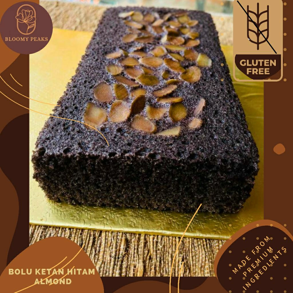 

Bolu Ketan Hitam Topping Almond Gluten Free Cake