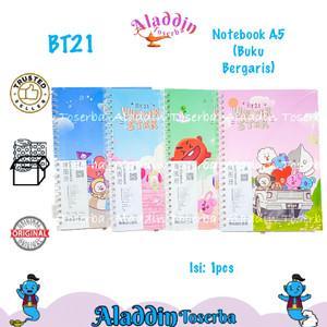 NOTEBOOK A5 BERGARIS - BUKU TULIS BERGARIS - NOTEBOOK BERGARIS SIZE A5 KARAKTER LUCU