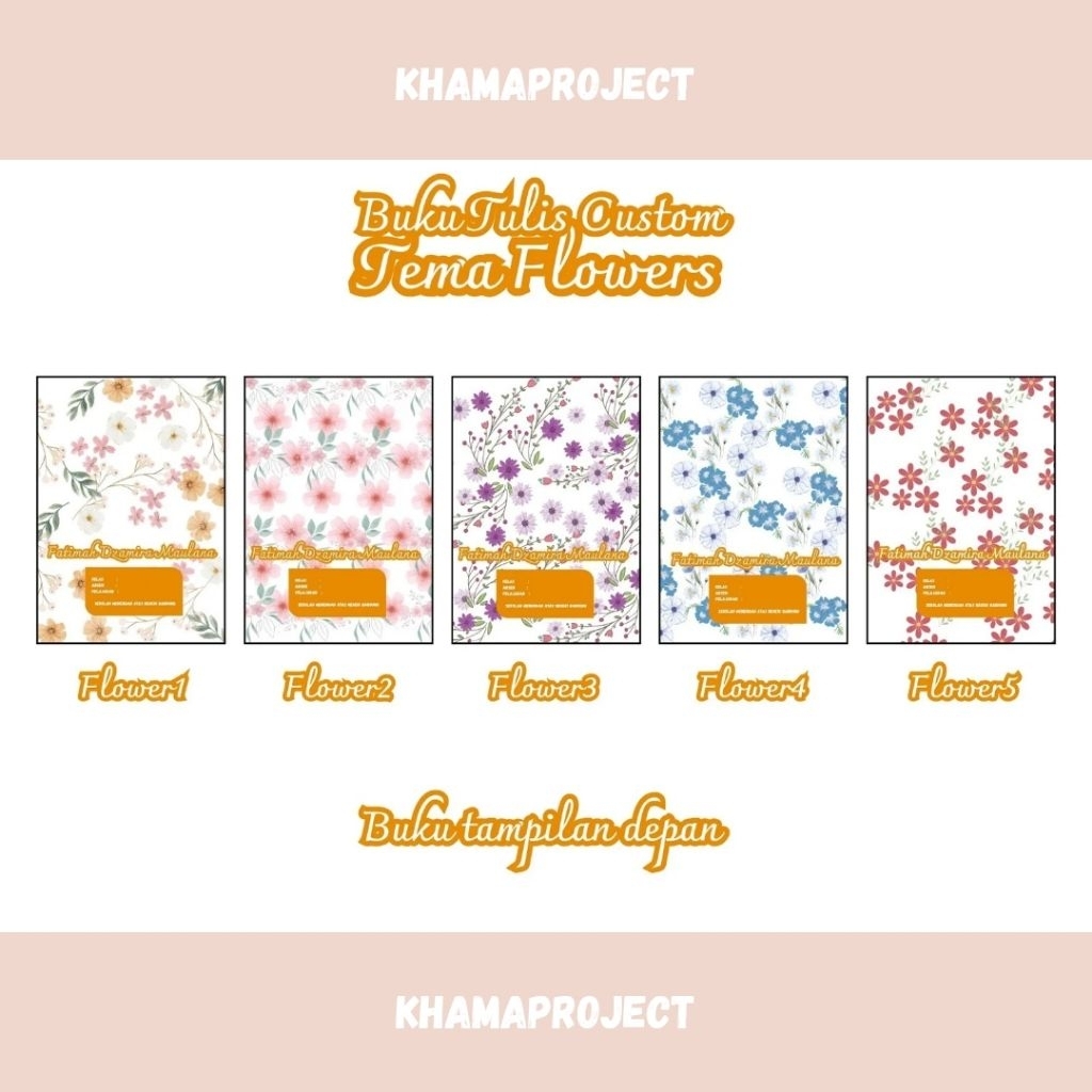 

BUKU TULIS CUSTOM TEMA FLOWERS 1 PACK