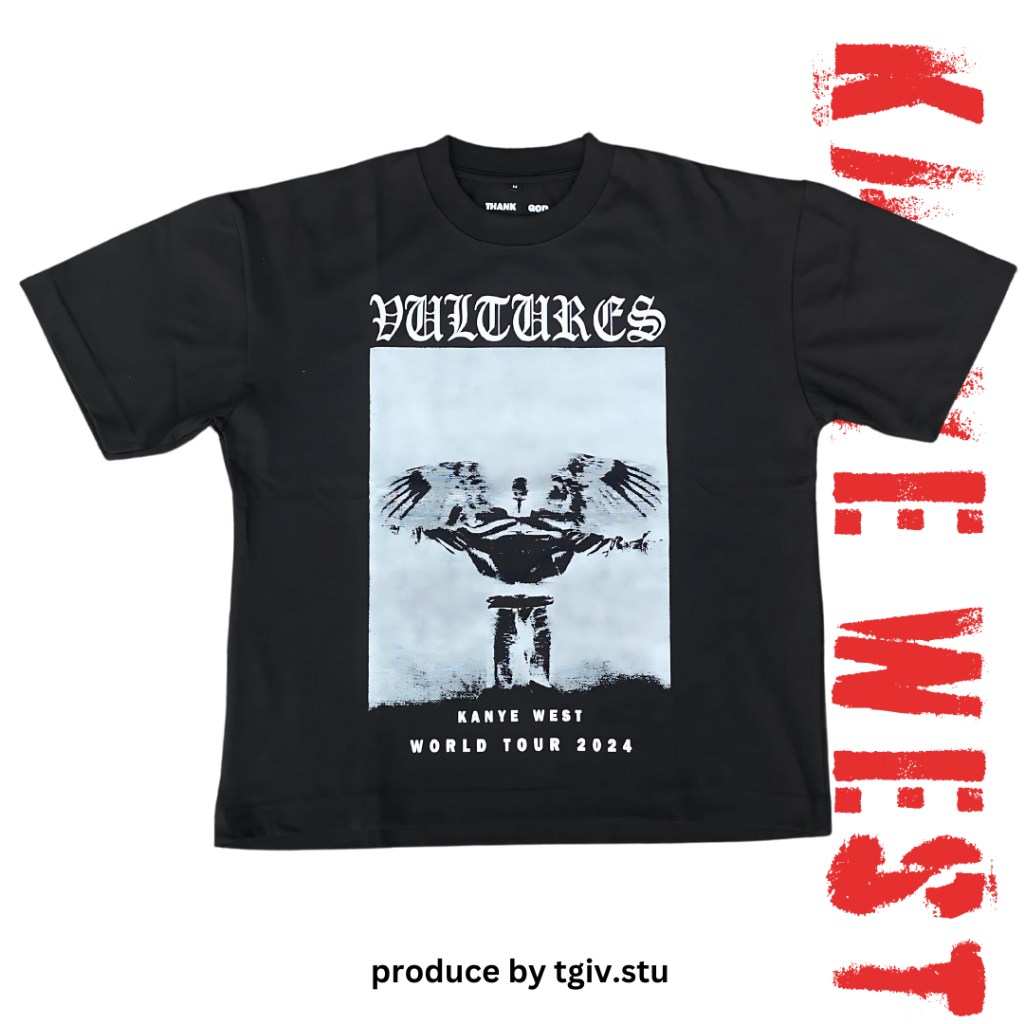 TGIV - BLACK TEE - KANYE WEST VULTURES TOUR 2024