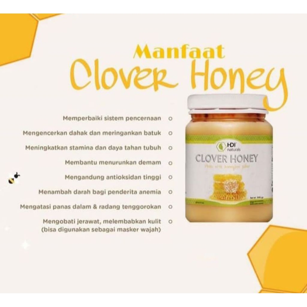 

clover honey 500gr exp 2028 free sendok kayu