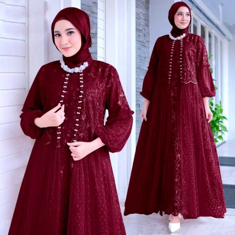 MAXI EFIKA (M L XL XXL) GAMIS BRUKAT GAMIS LEBARAN GAMIS BUSUI GAMIS PESTA GAMIS KONDANGAN SERAGAM K