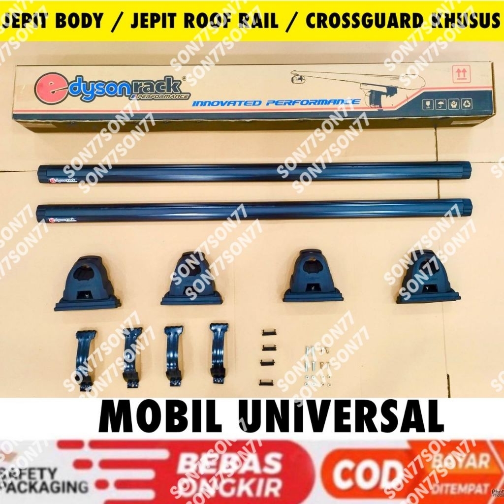 Cross Bar Kaki Rack Jepit Body / Roof Rail Premium Mobil Universal Edyson Rack Avanza Xenia Rush Ter