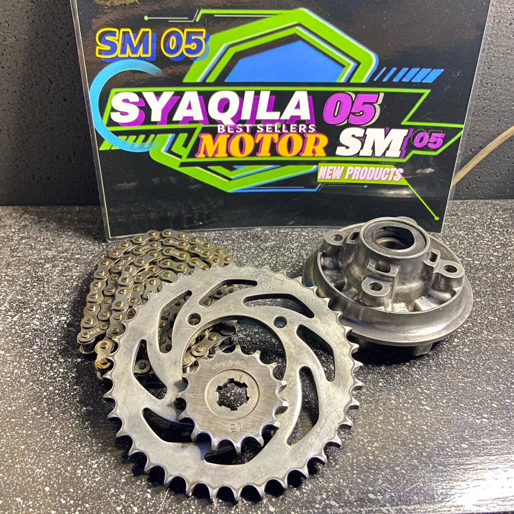 SM 05 NAP GEAR DUDUKAN GIR BELAKANG SET GEAR SATU SET YAMAHA JUPITER Z ROBOT/JUPITER Z BALOK COPOTAN