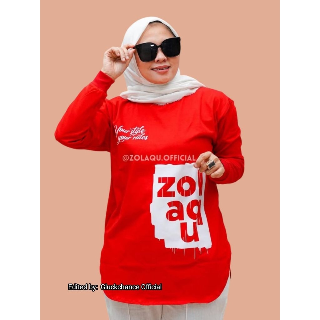 T-SHIRT SEMITUNIK ZOLAQU ORIGINAL LENGAN PANJANG TERBARU 2025 MERAH MIX AGUSTUSAN TERLENGKAP DI GLUC