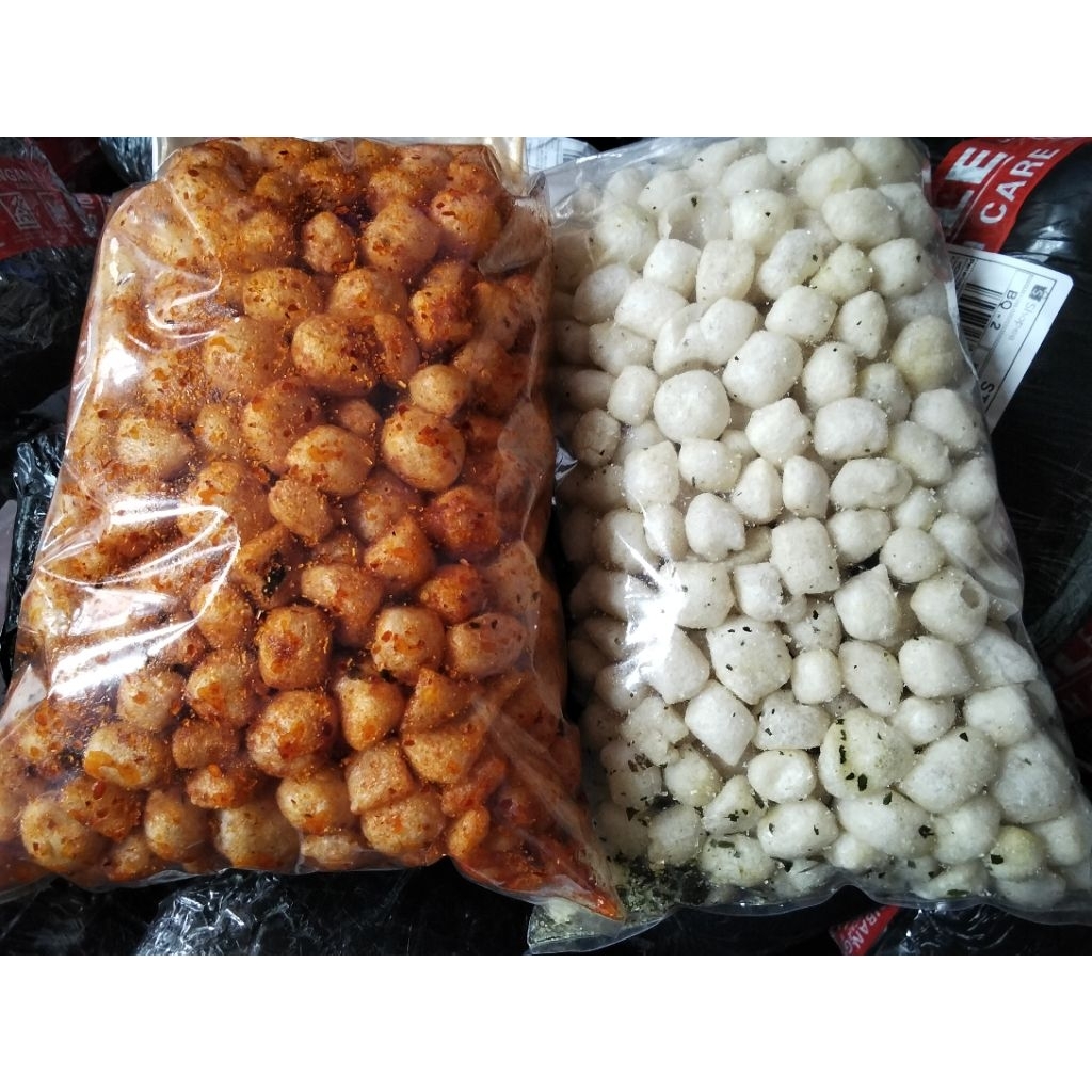 

(PAKET HEMAT) Cimol Kering Cimol Exstra Pedas Daun Jeruk 1kg (Pedas 500gram + Original 500gram)