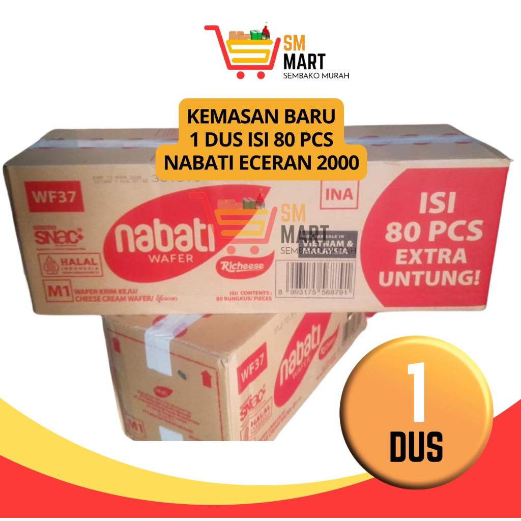 

Bakaranandia - Nabati Keju 1 Dus Isi 80 Pcs - Wafer Keju Nabati 2000 Kemasan Baru