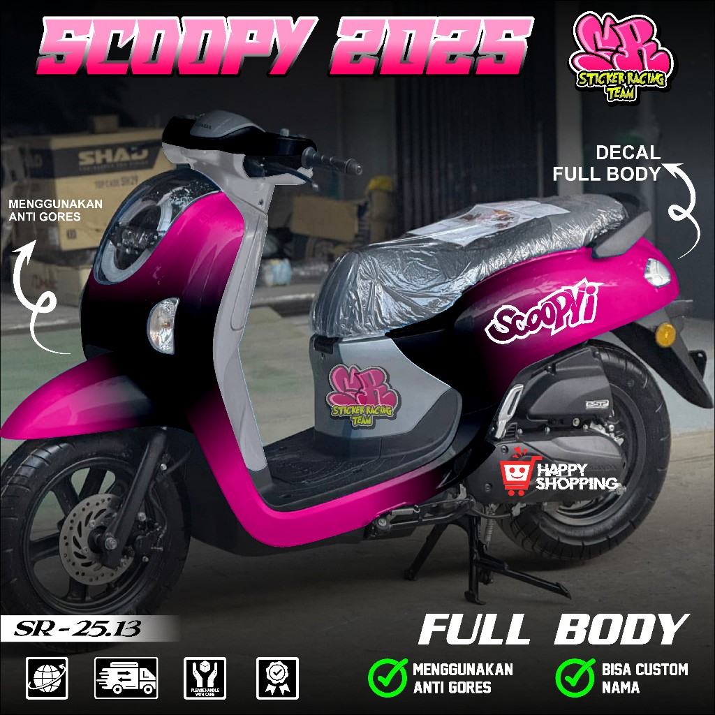 COD Sticker Decal Full Body Honda Scoopy Terbaru Tahun 2025 Sticker Full Body Scoopy 2025 Motif Grad