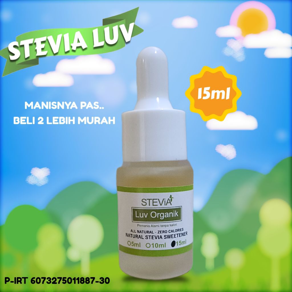 

Luv Organik Stevia 15ml Pemanis Organik – Manis Sehat Tanpa Gula | Aman Diabetes, Diet Keto