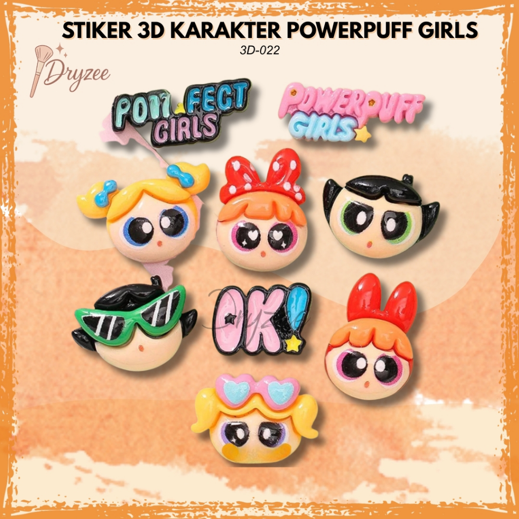 

Clay Bros Pin Stiker 3D Aksesoris DIY Gantungan Botol Minum Karakter Powerpuff Girls Dekor 3D-022