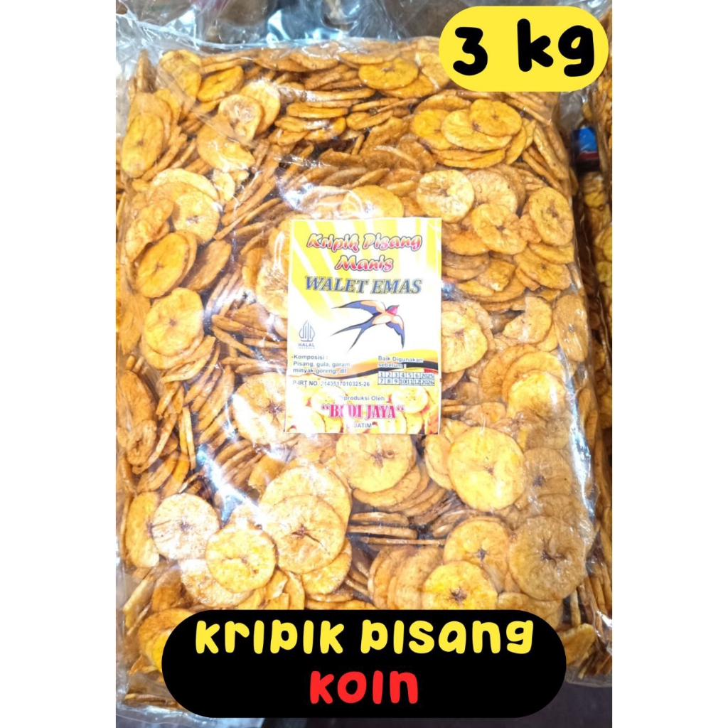 

1ball isi 3 kg kripik pisang koin Aroma Nangka, best seller✓