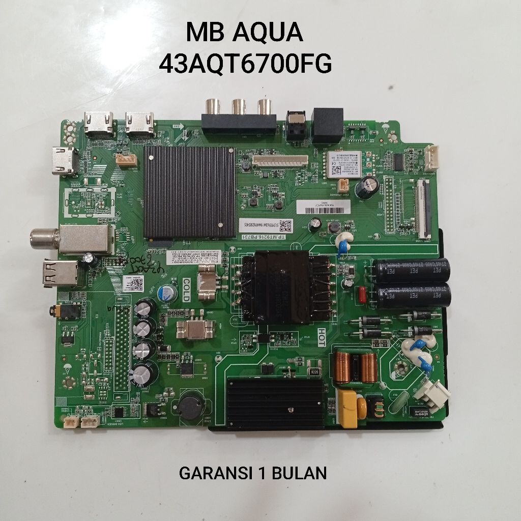 MAINBOARD TV AQUA 43AQT6700FG - MB - MOTHERBOARD - MOBO - MODUL - MESIN TV LED AQUA