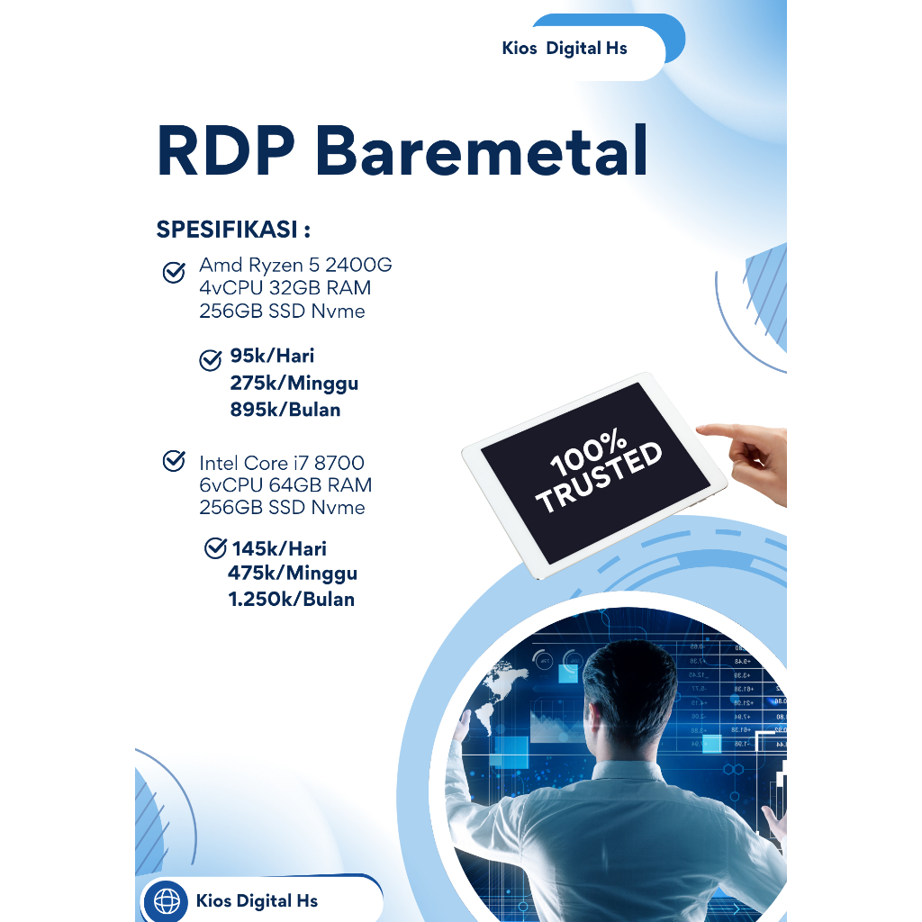 RDP GPU Intel HD Graphics 630 Dedicated Server/Baremetal Bisa Diperpanjang Selamanya