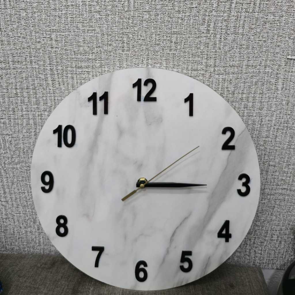 Jam Dinding Kayu Lapis HPL Diameter 30cm Tanpa Kaca Anti airi