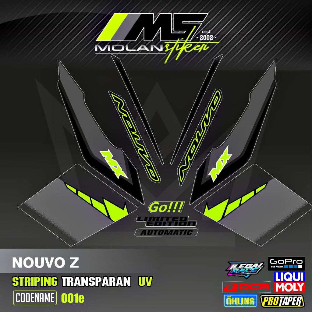 Decal Sticker Striping Variasi Transparan Uv Nouvo Mx Go Nouvo Z Yamaha Nouvo 110 Striping Nouvo Tra