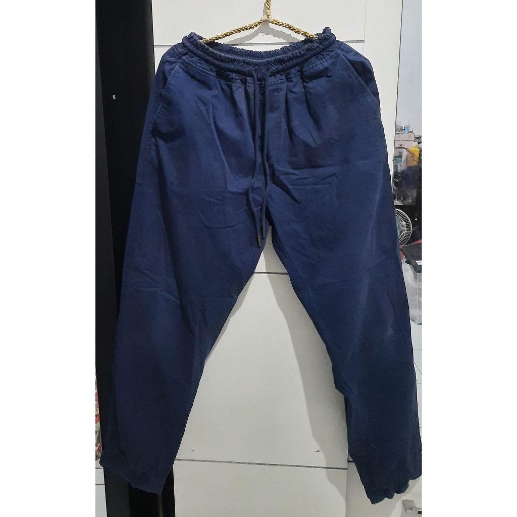 Preloved - Celana panjang biru wanita merk Giordano