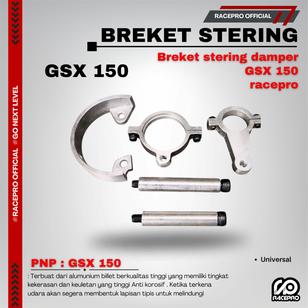 BREKET STERING DAMPER GSX 150 DUDUKAN STERING DAMPER GSX