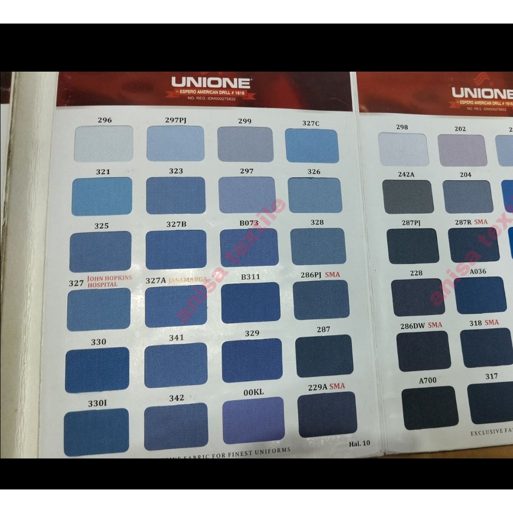 Bahan American Drill UNIONE Kain Eceran Bahan Seragam Sekolah Kain Celana Kain Kemeja Hal 10-11