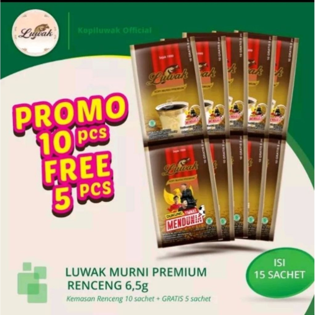 

Luwak Kopi Bubuk Murni Premium mini 10+5 x 6.5g