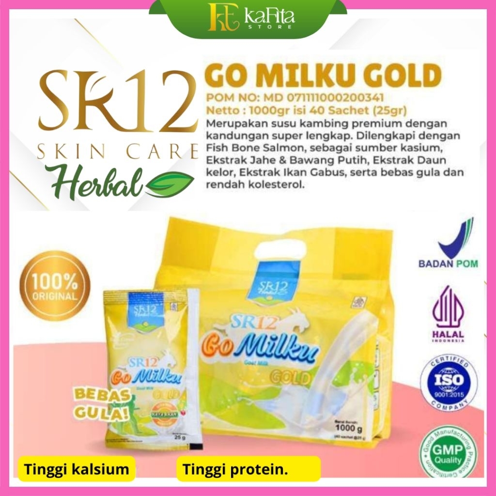 

SR12 ORIGINAL!! GO MILKU GOLD KEMASAN 1 KG Susu Kambing etawa tinggi kalsium dan protein