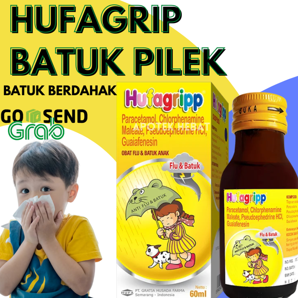 Hufagripp Kuning Obat Flu Batuk Anak Hufagrip Kuning 60 ml Obat Panas Obat Demam Obat Turun Panas An