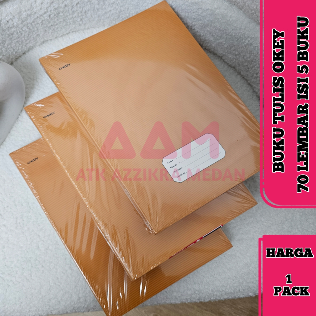 

Buku Tulis Sekolah Panjang OKEY 70 Lembar Kraft Coklat Polos 1 Pack (5 Buku)