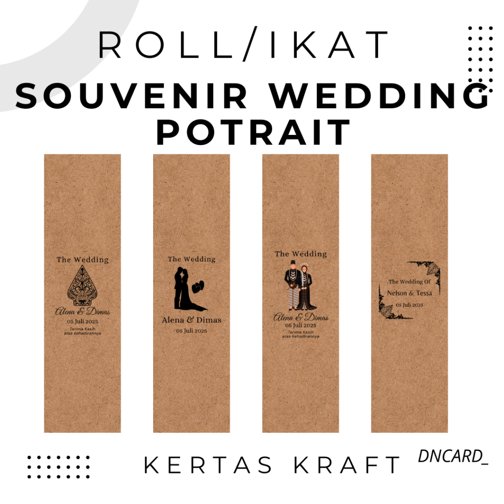 

ROLL SOUVENIR WEDDING POTRAIT IKAT PRODUK SOUVENIR PERNIKAHAN KERTAS KRAFT