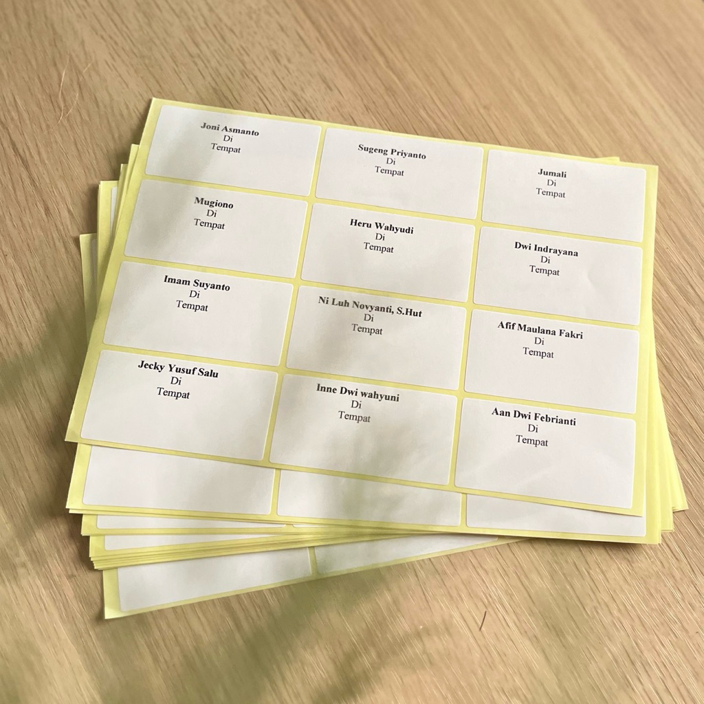 

Print Label Nama Tamu