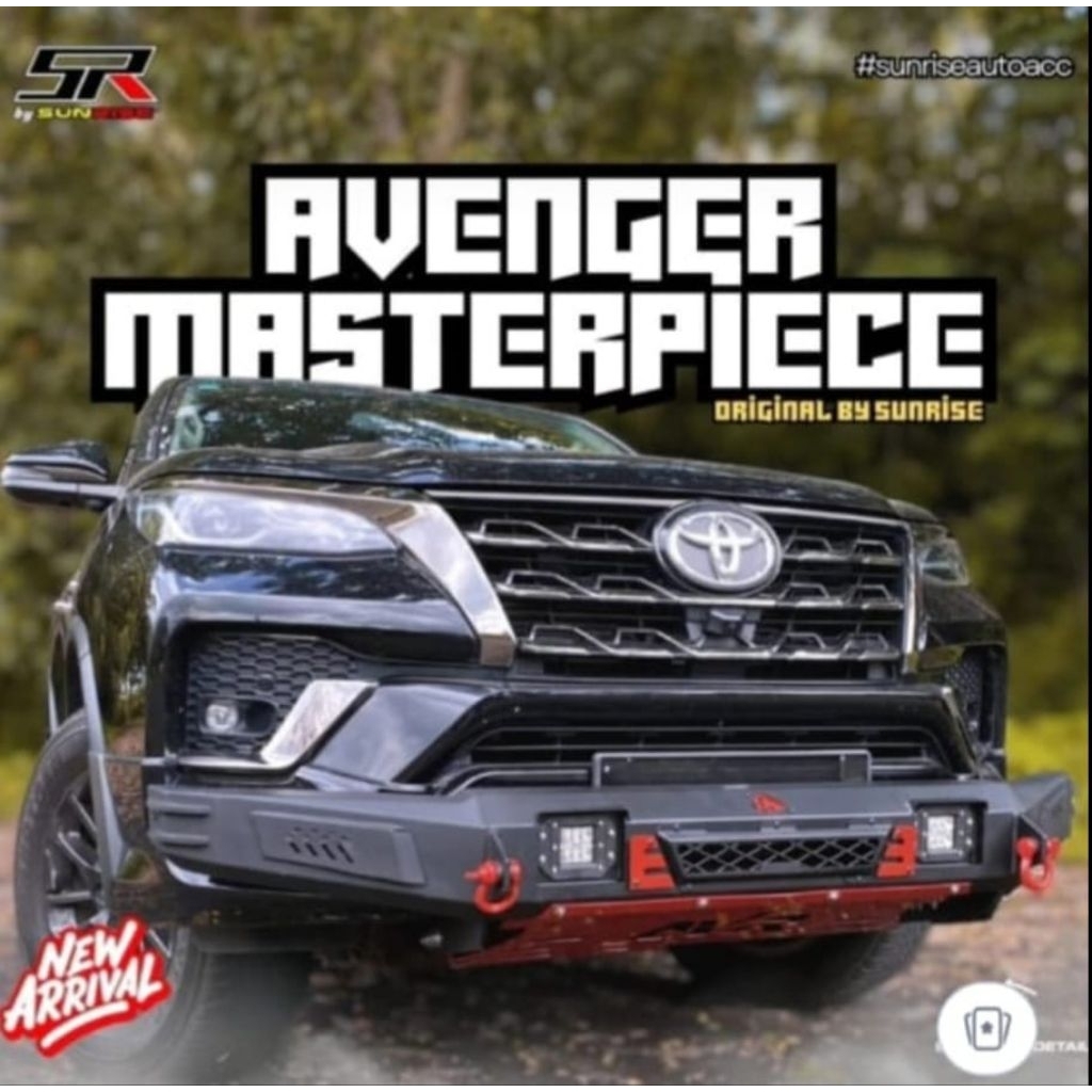 Tanduk Bumper depan/tanduk rhino avenger masterpiece guard depan Mitsubishi pajero sport 2016-2025