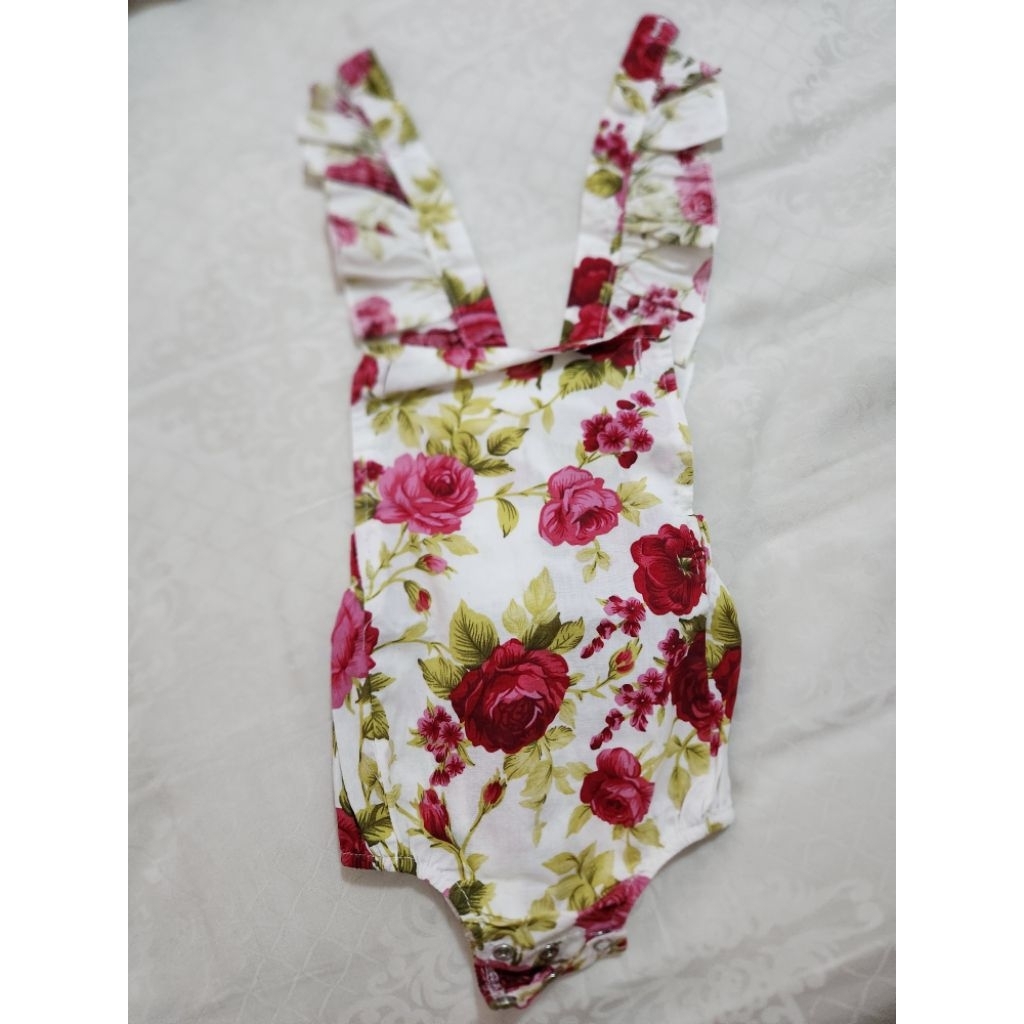 preloved baju bekas bayi qipao cheongsam perempuan cewe baby red dress jumpsuit flower bunga