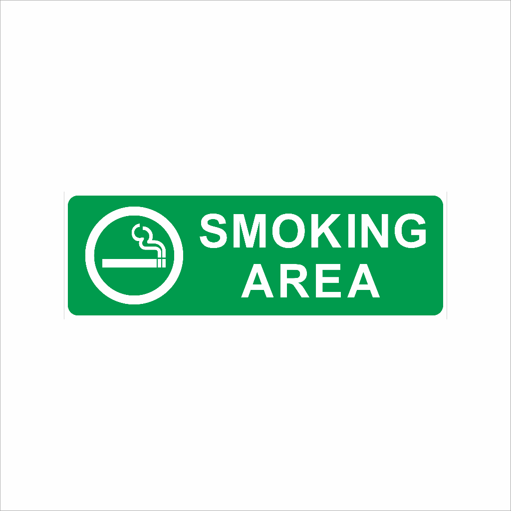 

Stiker sign smoking area bahan graftac laminasi glossy