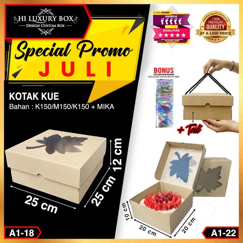 

Kotak Kue|Cake Box|Kotak Kue Mika|Dus Kue|Packaging|25x25x12 - A1-18