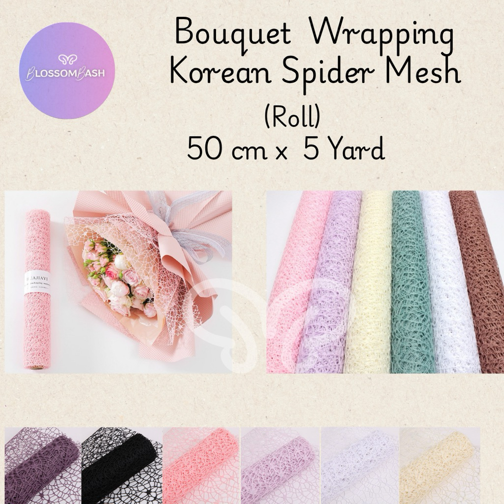 

[ Per Roll ] Korean Spider Mesh / Spider Mesh / Jaring Buket / Korean Mesh Wrapping
