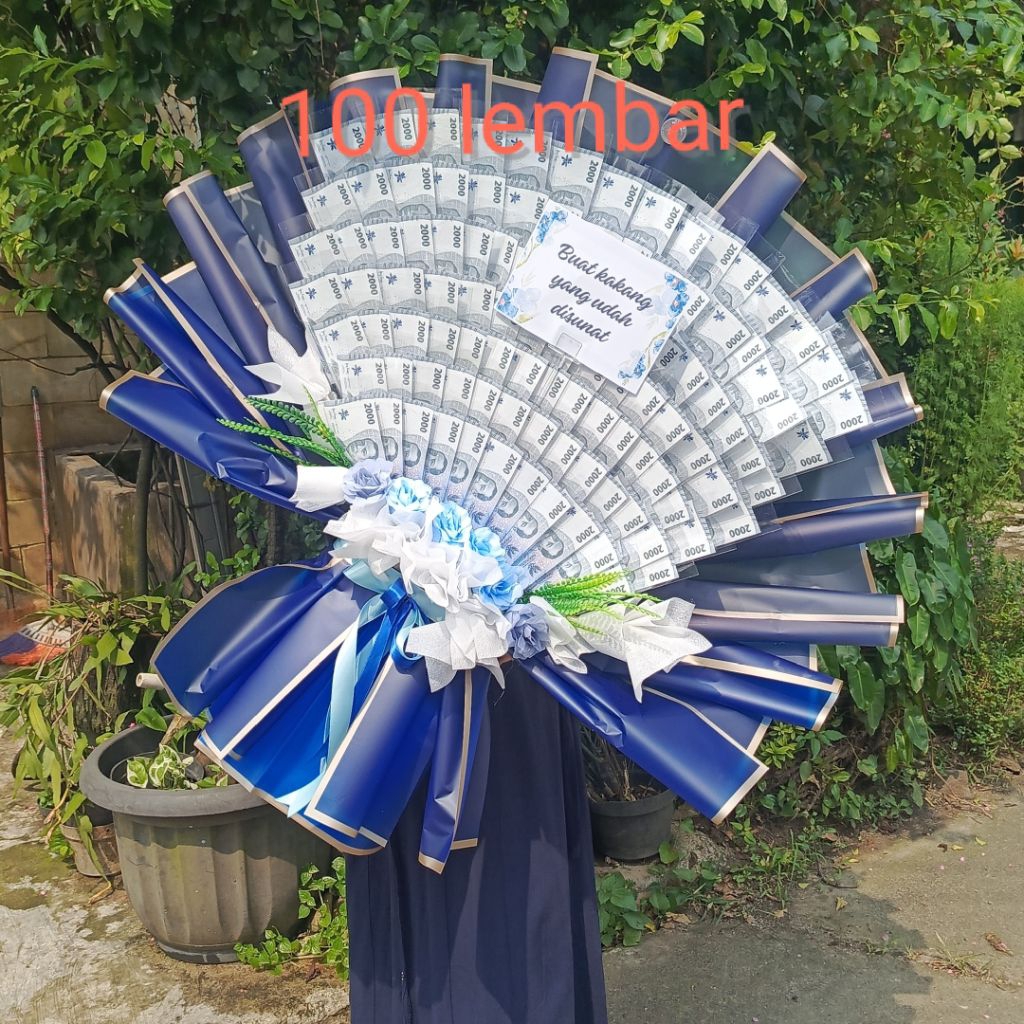 buket uang 30 50 100 lembar / buket uang asli extra jumbo/ buket uang jumbo wisuda kado ultah perpis