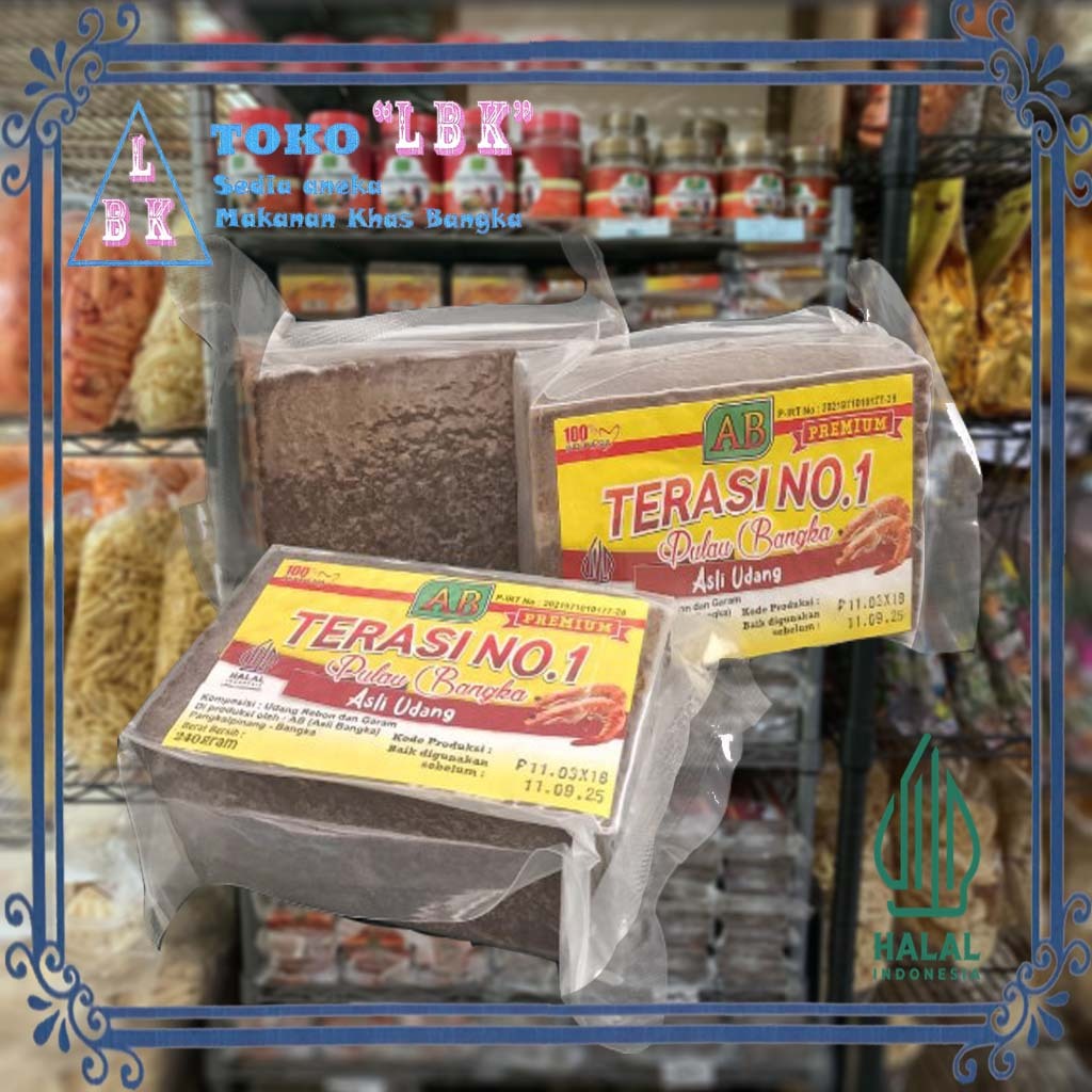 

Belacan / Terasi Pulau Bangka No.1 AB Premium Asli Udang Toboali 240 gr