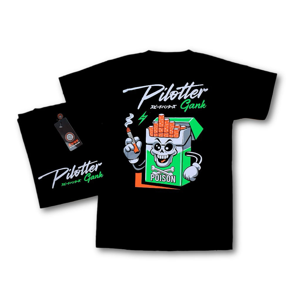 KAOS DISTRO TERBARU MOTIF PILOTER GANK BUKAN OUTFIT BIASA WARNA BIASA