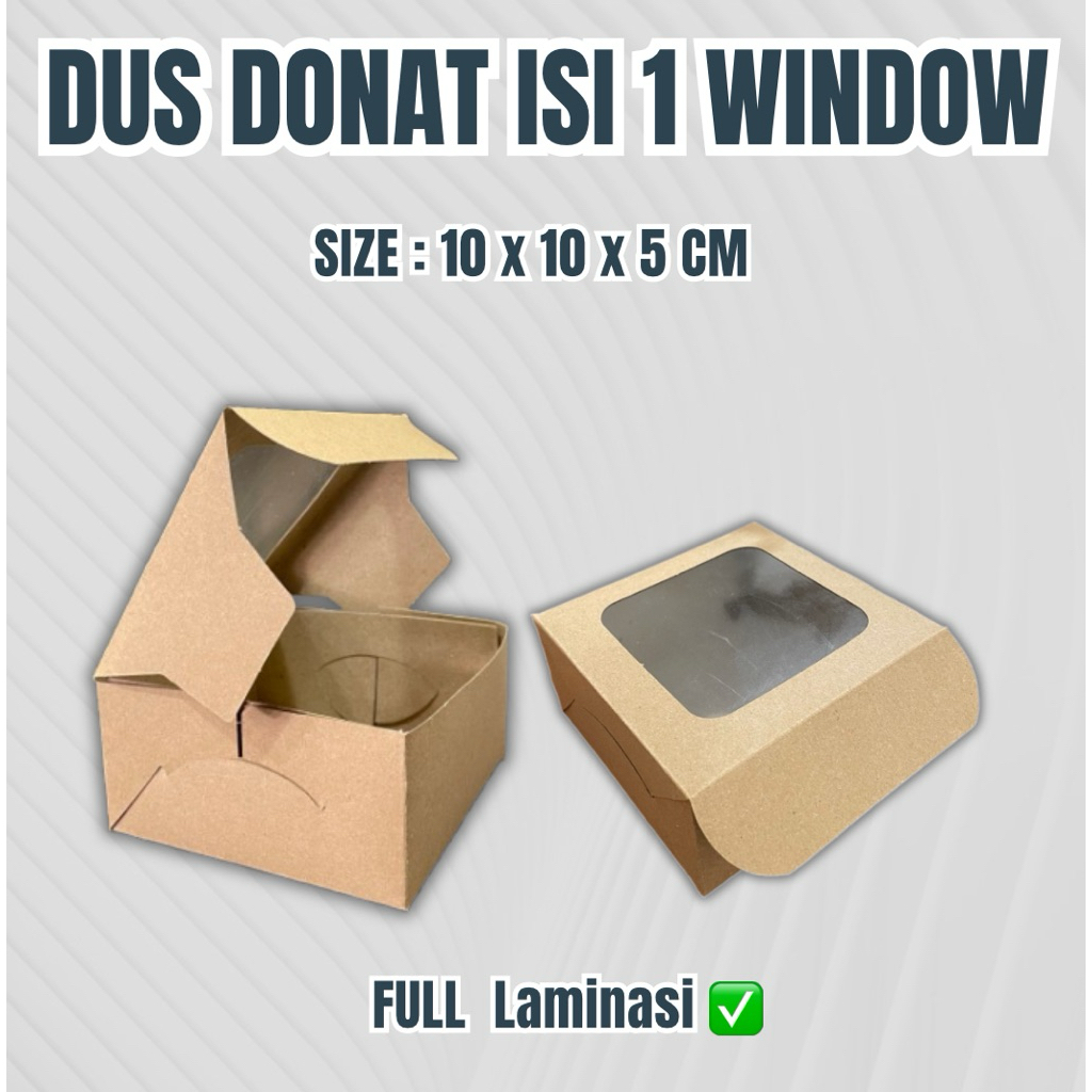 

Kemasan Donat isi 1 window - Dus donat isi 1 craft window - full laminasi Termurah Terlarm