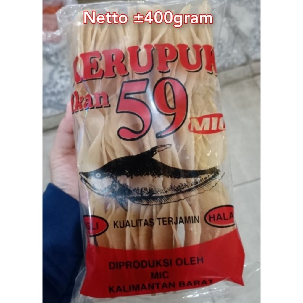

Kerupuk Ikan 59 Mic / Kerupuk Ikan Cap Belidak 59 / Krupuk Ikan Belida Sahang / Kerupuk Ikan Pipih / Kerupuk Mentah / Oleh Oleh Khas Pontianak