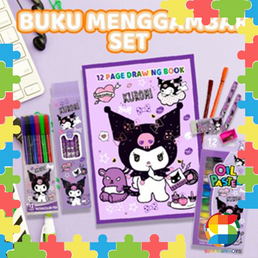 

Buku Gambar Anak Lengkap/ Drawing Book/ Spidol Warma/ Alat Menggambar Set 8847