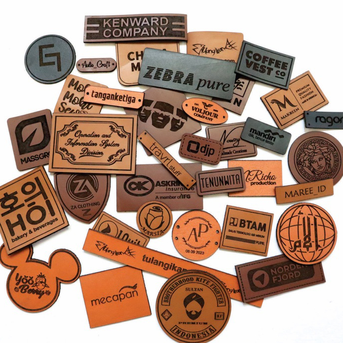 

Emyrat Label Kulit Asli Custom dettail Logo dan nama minimal order 25pcs