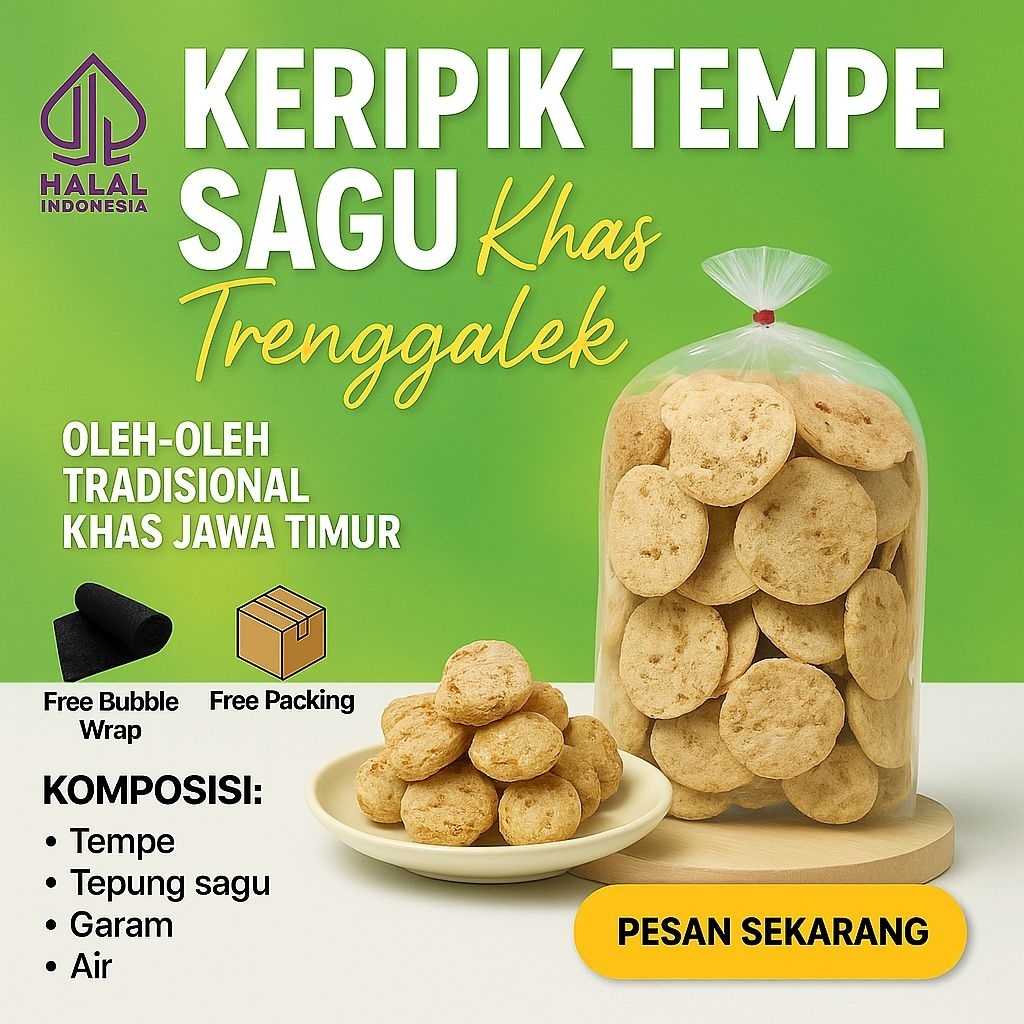 

Camilan Keripik Tempe Sagu 500G Free kardus + bubble