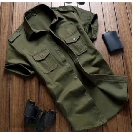 Kemeja Tactical Lapangan Baju PDL  Lengan Pendek