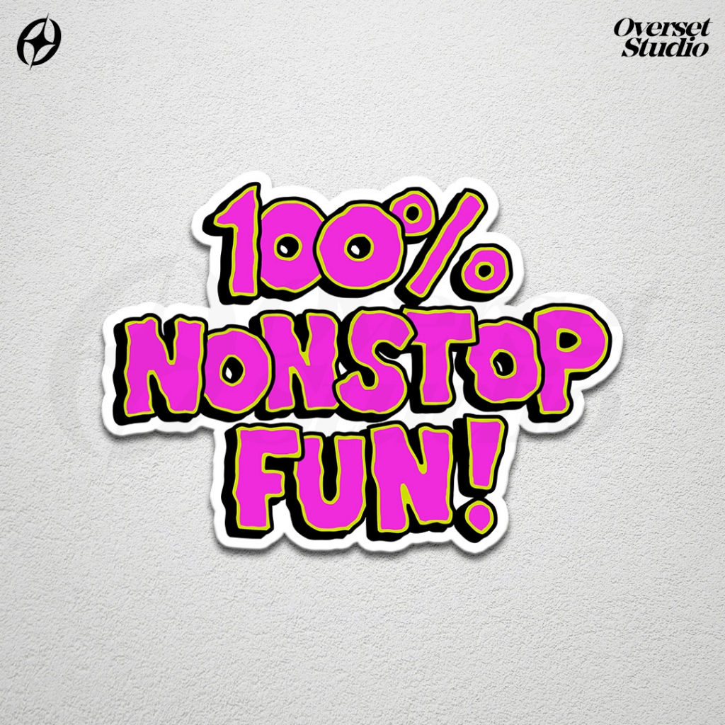 

(GRATIS ONGKIR & COD) Stiker Sticker 100% Nonstop Fun / Stiker Aesthetic Kata Kata Nonstop Fun / Sticker Vinyl Glossy / Sticker Aesthetic Logo Netflix / Sticker Band / Stiker Brand Lokal / Stiker Satuan / Sticker Custom / Sticker Helm / Stiker Tumbler