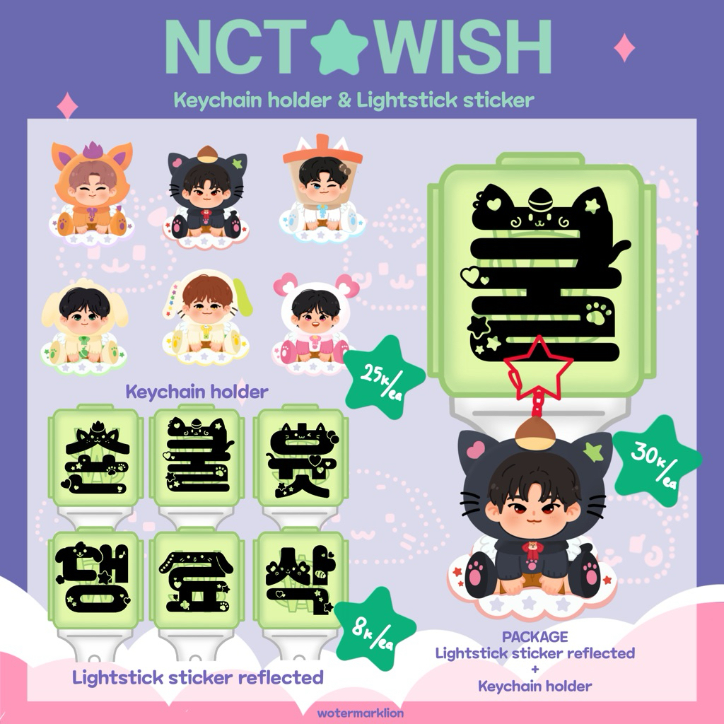 NCT WISH Character Keychain + Sticker lightstick