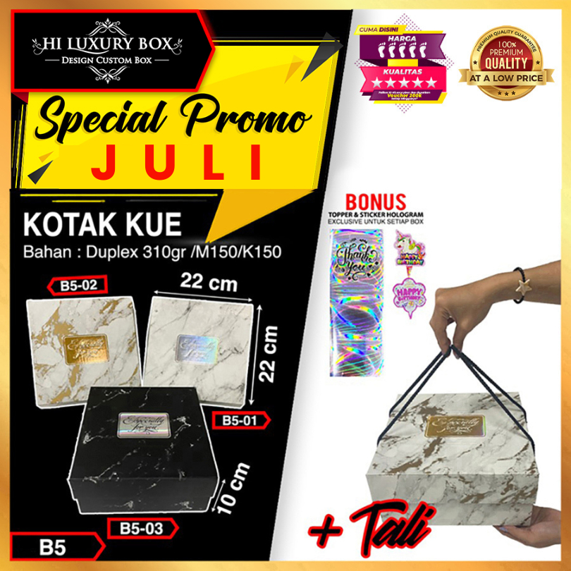 

Kotak Kue | Dus Kue | Kotak Marble | Duplex | Murah 22x22x10