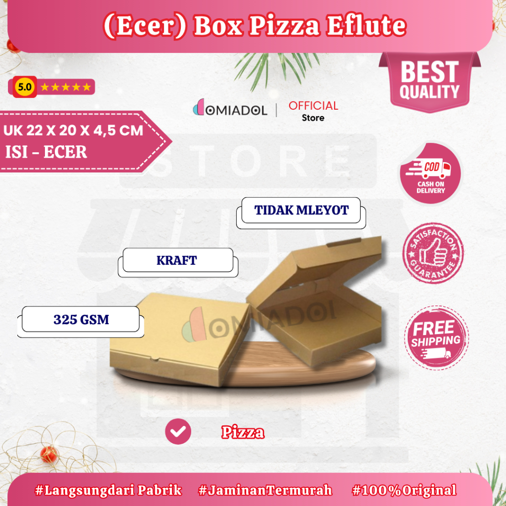 

Ecer - Box Dus Pizza Eflute - Ukuran 20x20x4,5 cm