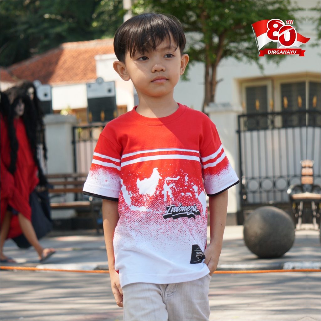 Shafamarwa Baju Anak Merah Putih Agustusan - Kaos Edisi Kemerdekaan 17 Agustus 103 Merah Putih