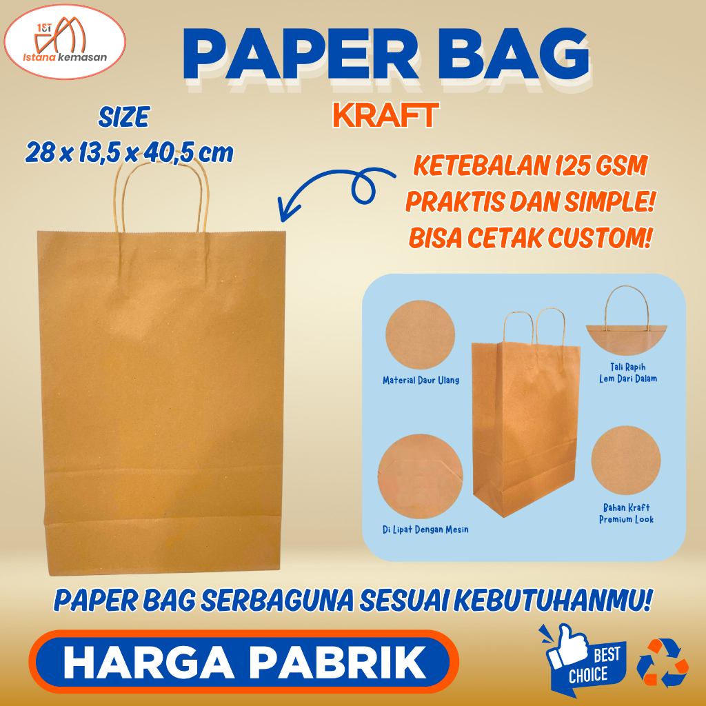 

Paper Bag Coklat Polos Ukuran XXL